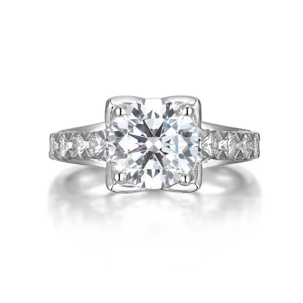 14KT Gold Engagement Ring S201524ARND300YG14 and Band S201524BRND300YG14
