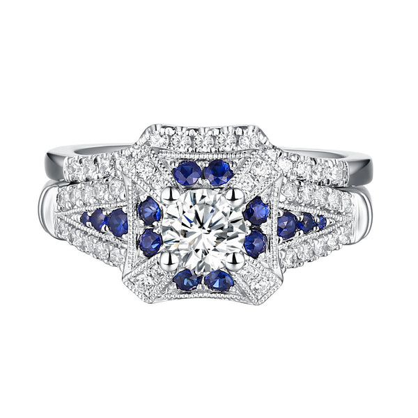 Precious Diamond Engagement Ring S201828A and Band Set S201828B