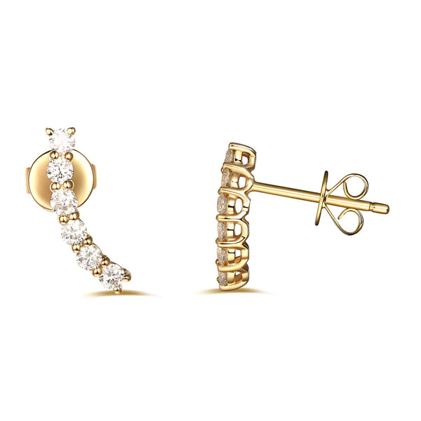 Yellow Gold Fashion Diamond Earrings - S2012126