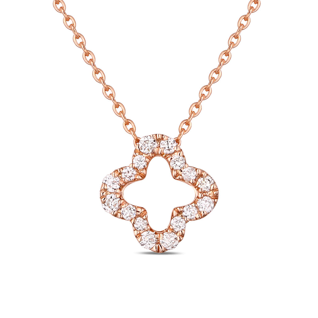 Rose Gold Diamond Flower Pendant - S2012139