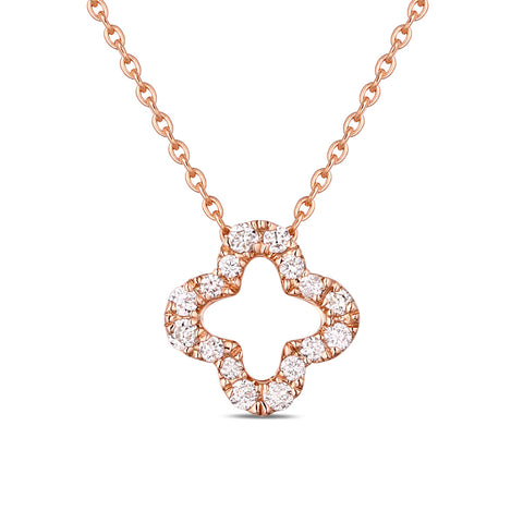 Rose Gold Diamond Flower Pendant - S2012139