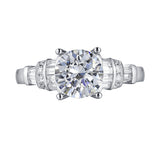 Fancy Cut Round and Taper Diamond Engagement Ring S2012087A