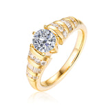 Fancy Cut Round and Taper Diamond Engagement Ring S2012089A