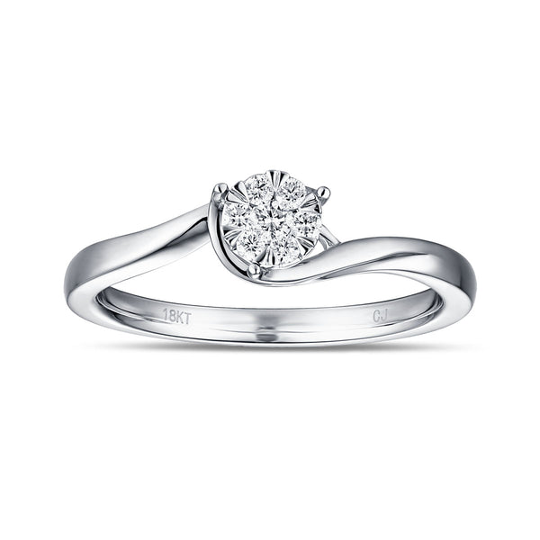 White Gold Diamond Cluster Ring - S2012147