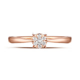 Rose Gold Cluster Diamond Pendant S2012150 and Rose Gold Cluster Ring S2012151 and Rose Gold Cluster Earring S2012152