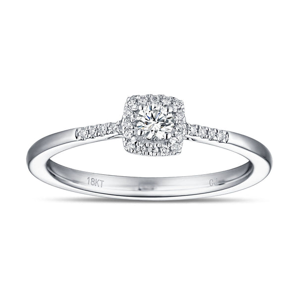 White Gold Diamond Cluster Halo Ring - S2012155