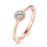 Rose Gold Halo Ring S2012156 and Rose Gold Halo Pendant S2012157