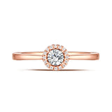 Rose Gold Halo Ring S2012156 and Rose Gold Halo Pendant S2012157