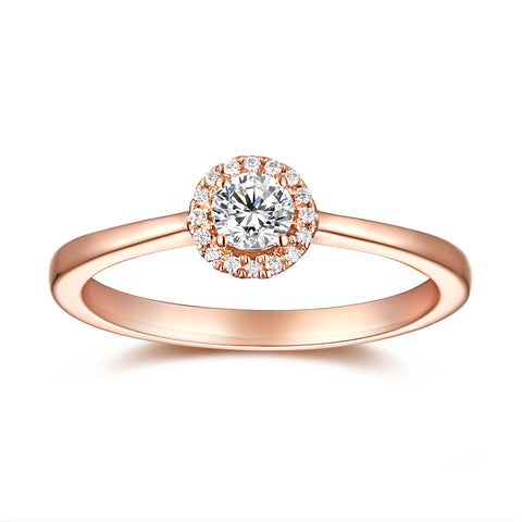 Rose Gold Halo Ring S2012156 and Rose Gold Halo Pendant S2012157