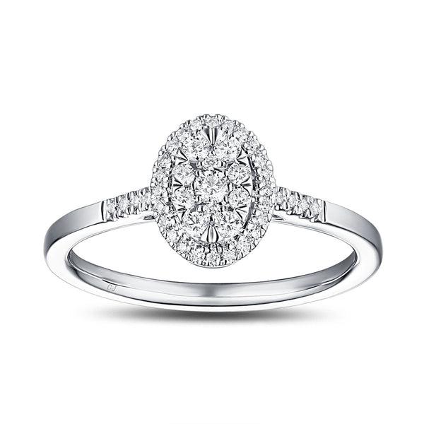 White Gold Diamond Cluster Ring - S2012161