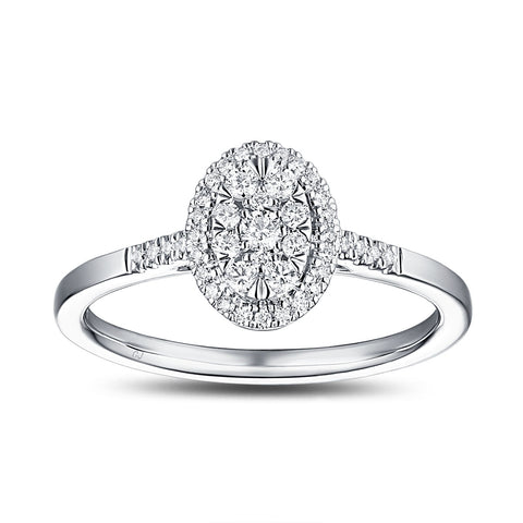 White Gold Diamond Cluster Ring - S2012161