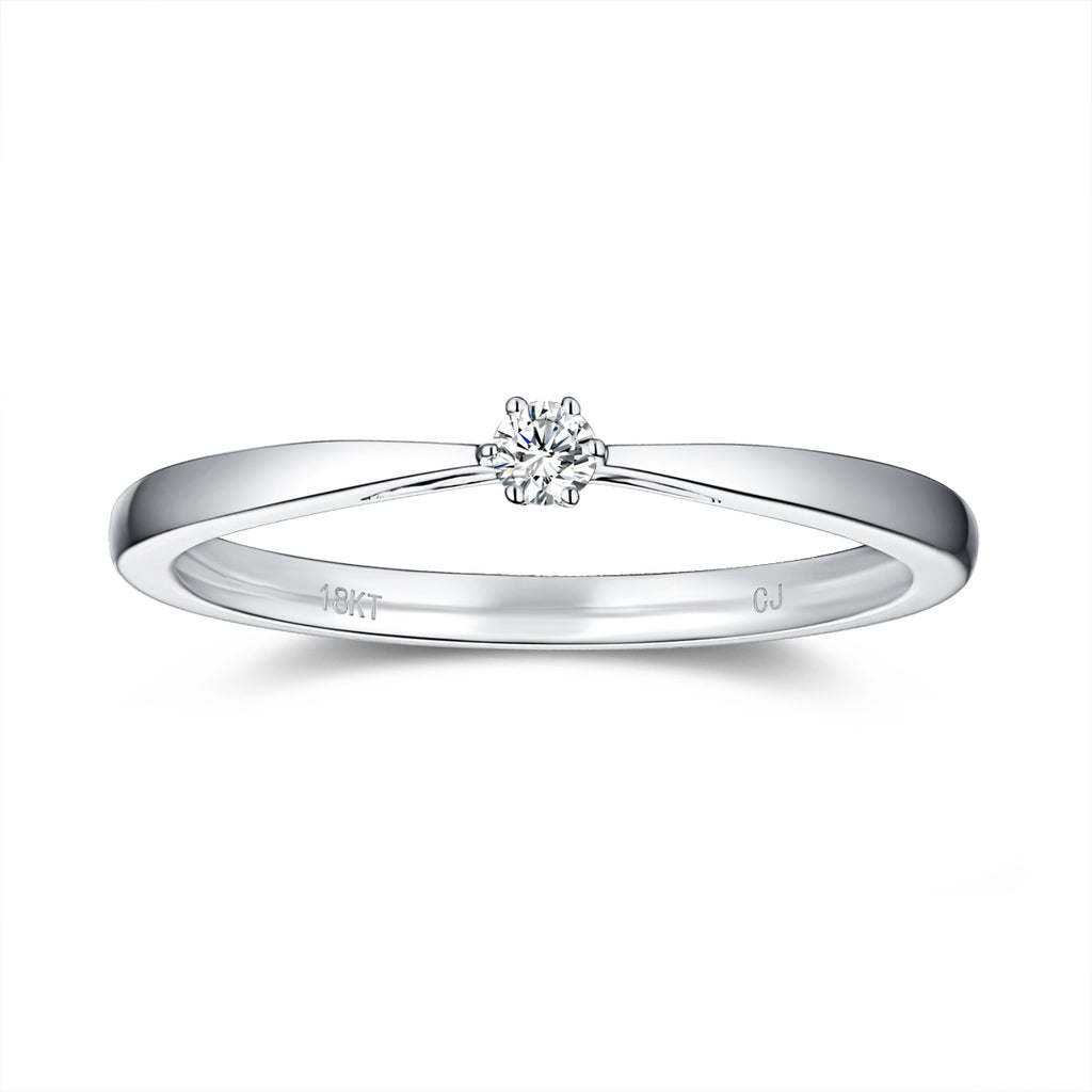 White Gold Diamond Promise Solitiare Ring - S2012165