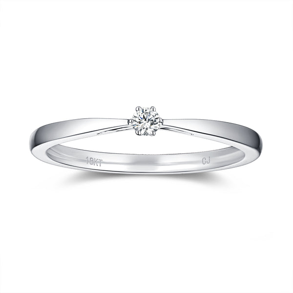 White Gold Diamond Promise Solitiare Ring - S2012165