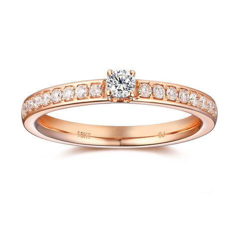 Rose Gold Diamond Promise Solitaire Ring - S2012166