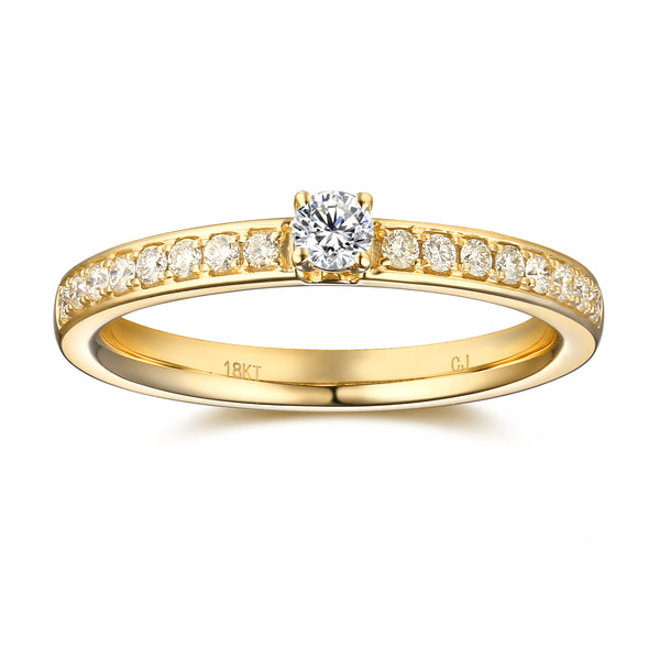 Yellow Gold Diamond Promise Solitaire Plus Ring - S2012166