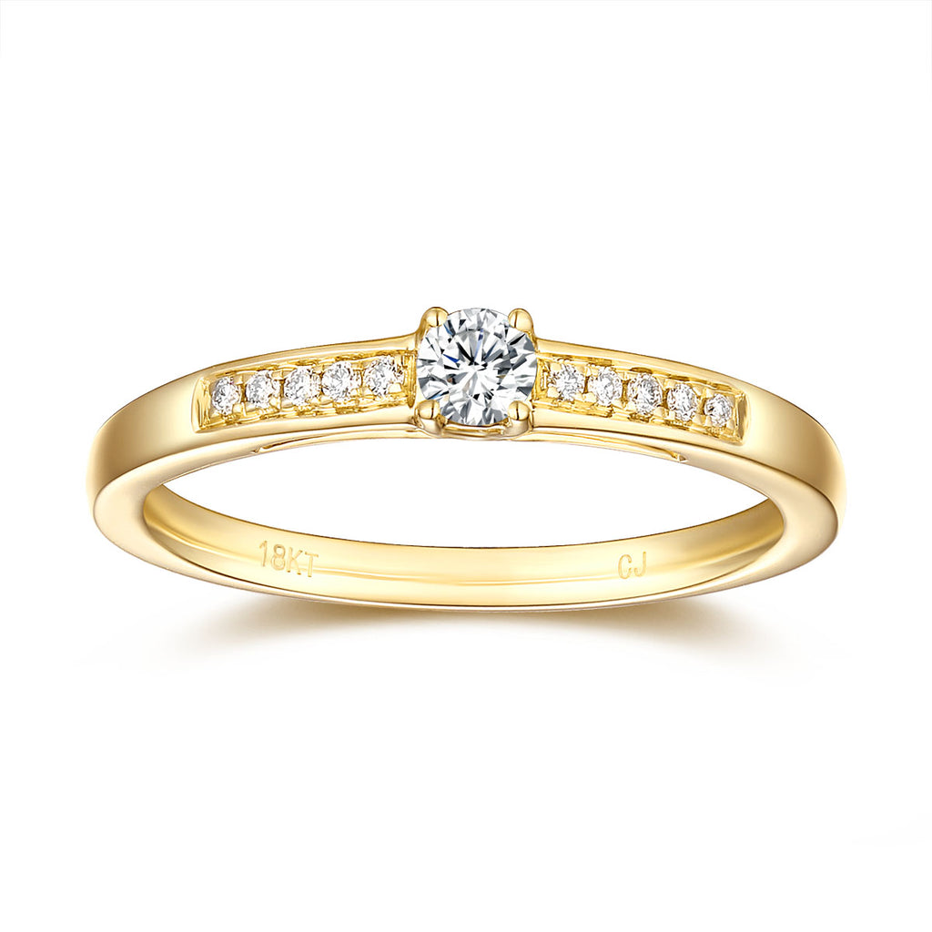 Yellow Gold Diamond Solitaire Plus Promise Ring - S2012167