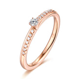 Rose Gold Diamond Solitaire Plus Promsie Ring - S2012168
