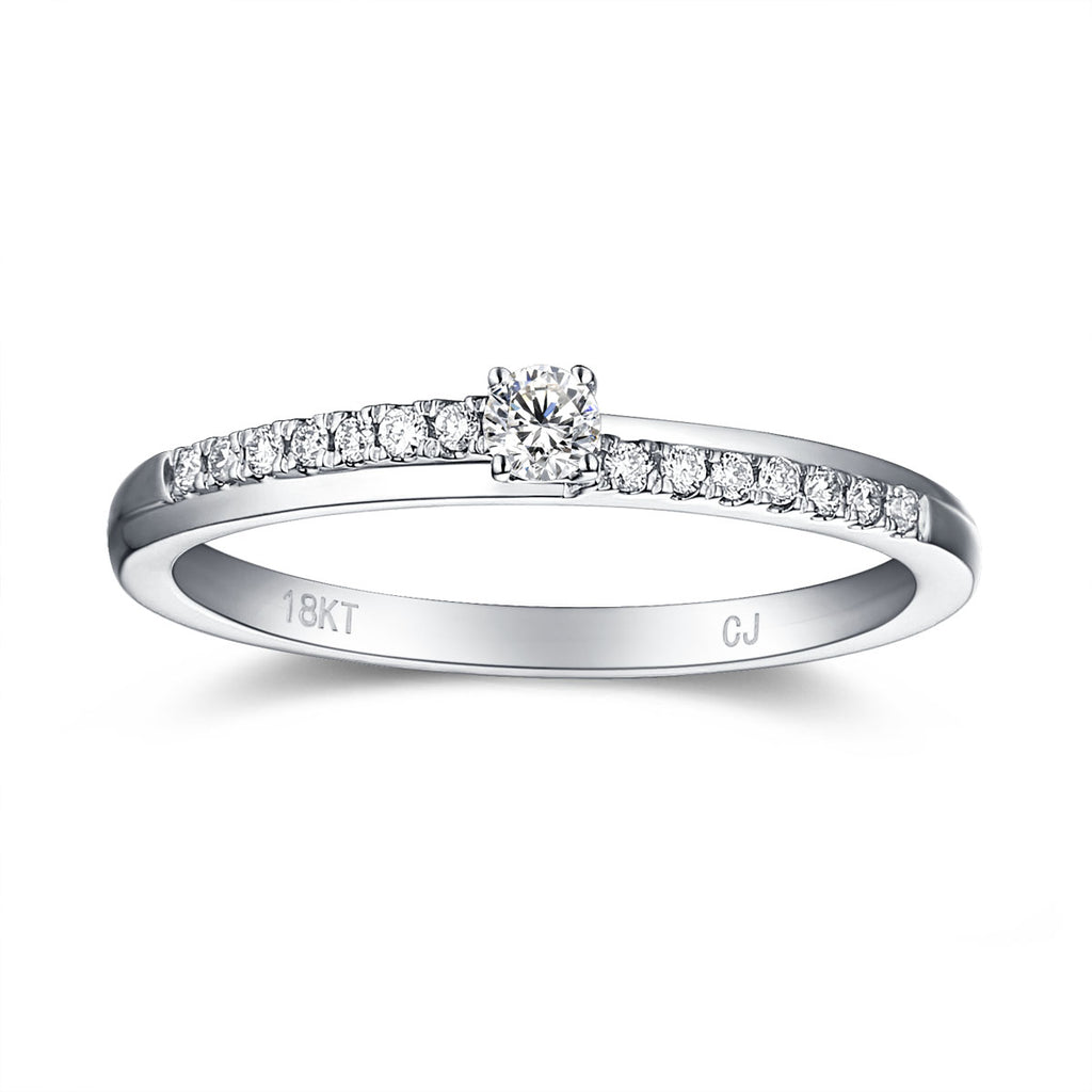 White Gold Diamond Solitaire Plus Promise Ring - S2012168