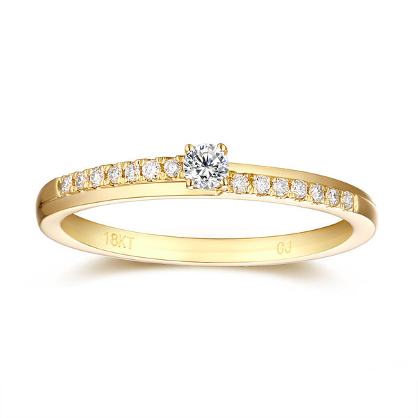 Yellow Gold Diamond Solitaire Plus Promise Ring - S2012168