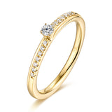 Yellow Gold Diamond Solitaire Plus Promise Ring - S2012168