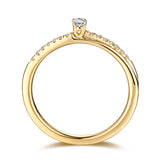 Yellow Gold Diamond Solitaire Plus Promise Ring - S2012168