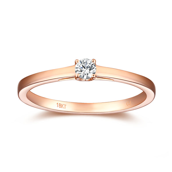 Rose Gold Diamond Solitiare Promise Ring - S2012169