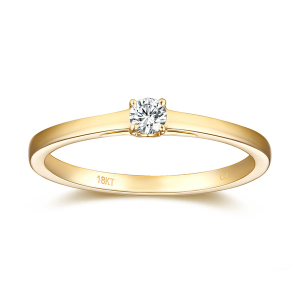 Yellow Gold Diamond Solitaire Promise Ring - S2012169