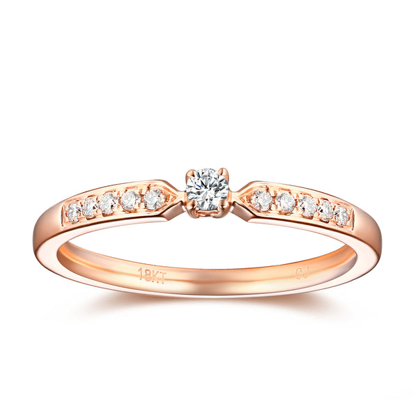 Rose Gold Diamond Solitaire Plus Promise Ring - S2012170
