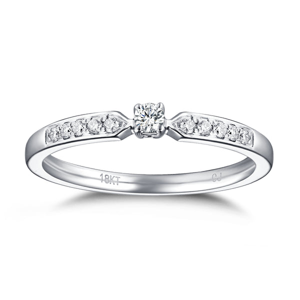 White Gold Diamond Solitaire Plus Promise Ring - S2012170