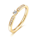Yellow Gold Diamond Solitaire Plus Promise Ring - S2012170