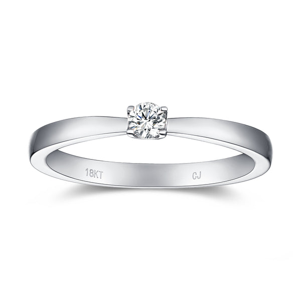 White Gold Diamond Solitaire Promise Ring - S2012171