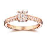 Rose Gold Diamond Cluster Promise Ring - S2012172