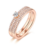 Rose Gold Diamond Engagement Ring S2012141A and Wedding Band S2012141B