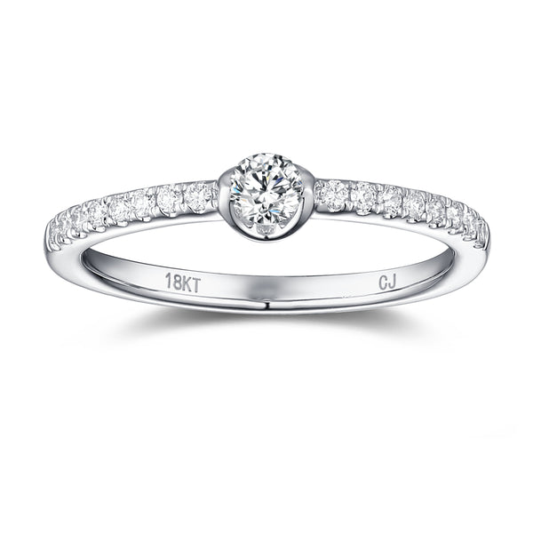 White Gold Diamond Promise Ring - S2012142