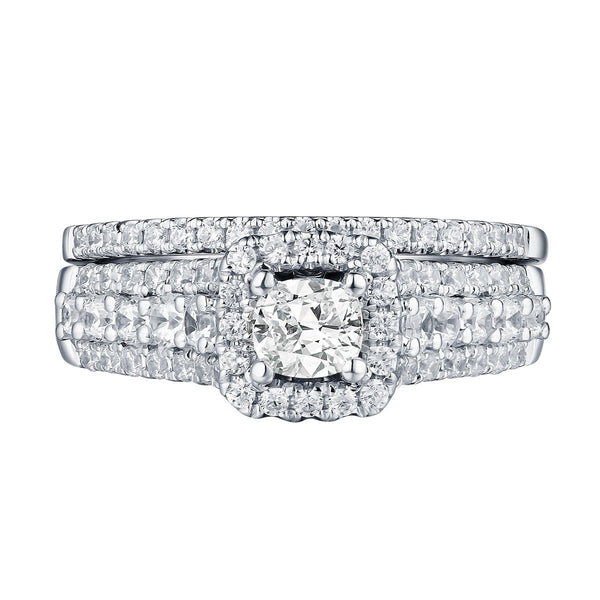 Cushion Cut Diamond Engagement Ring S201611A and Band Set S201611B