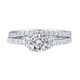 Round Diamond Engagement Ring S201617A and Band Set S201617B