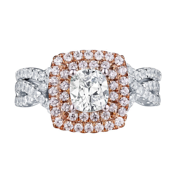 Cushion Cut Diamond Engagement Ring S201616A and Band Set S201616B