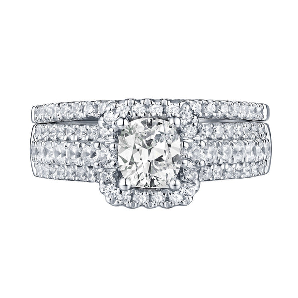 Cushion Cut Diamond Engagement Ring S201610A and Band Set S201610B