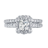 Cushion Cut Engagement Ring S201600A and Band Set S201600B
