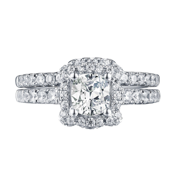 Cushion Cut Engagement Ring S201600A and Band Set S201600B