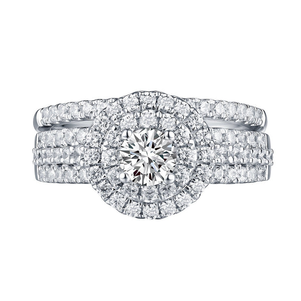 Round Diamond Engagement Ring S201606A and Band Set S201606B