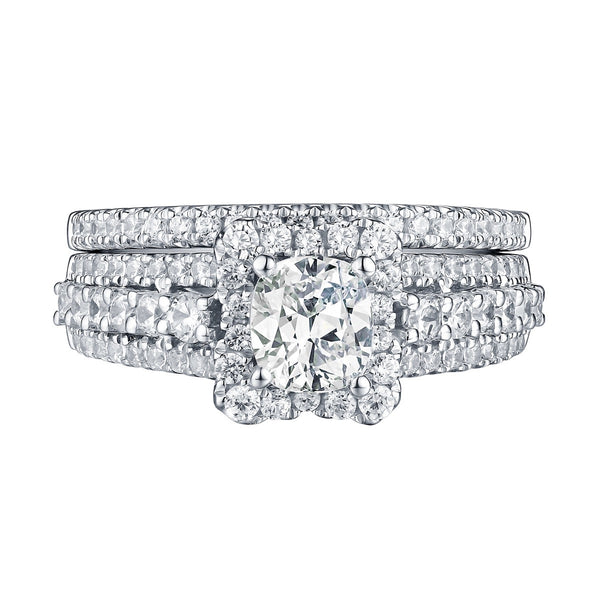 Cushion Cut Diamond Engagement Ring S201609A and Band Set S201609B
