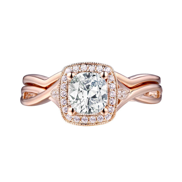 Cushion Cut Engagement Ring S201604A and Band Set S201604B