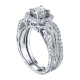 Cushion Cut Engagement Ring S201599A and Band Set S201599B