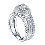 Round Engagement Ring S201596A and Band Set S201596B