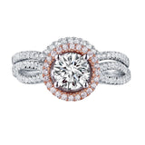 Modern Round Engagement Ring S201587A and Band Set S201587B