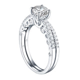 Modern Round Engagement Ring S201590A and Band Set S201590B