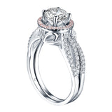 Modern Round Engagement Ring S201587A and Band Set S201587B
