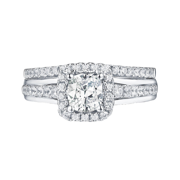 Cushion Cut Engagement Ring S201632A and Band Set S201632B