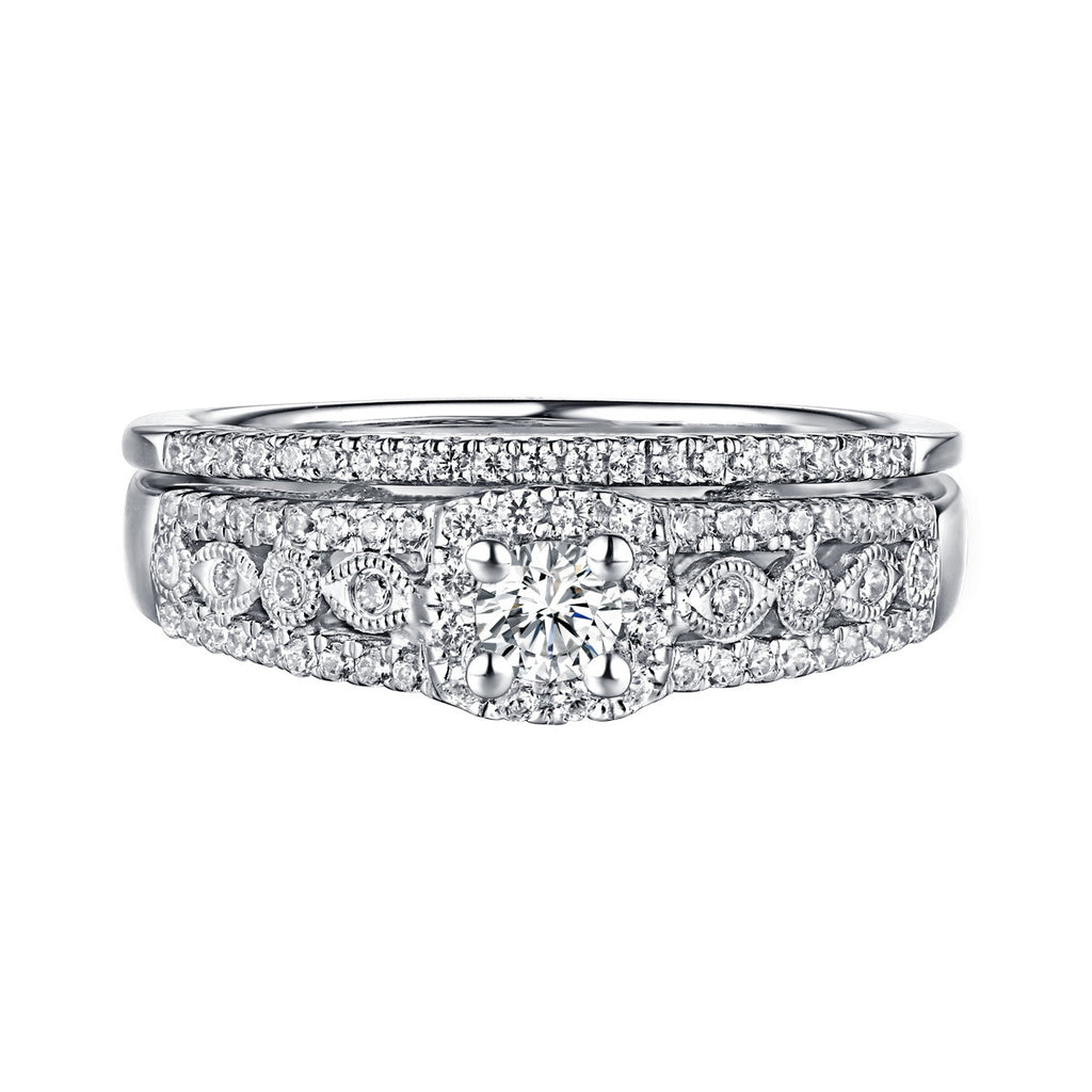 Beau Diamond Engagement Ring S201865A and Band Set S201865B